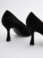 Black Forever Comfort® Leather Chisel Toe Heel Court Shoes - Image 5 of 7
