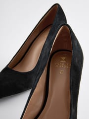 Black Forever Comfort® Leather Chisel Toe Heel Court Shoes - Image 7 of 7