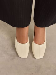 White Forever Comfort Angled Square Toe Heels - Image 3 of 9