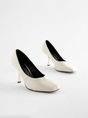 White Forever Comfort Angled Square Toe Heels - Image 5 of 9
