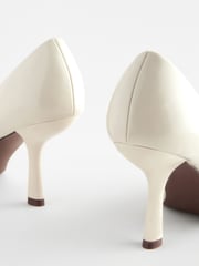 White Forever Comfort Angled Square Toe Heels - Image 7 of 9