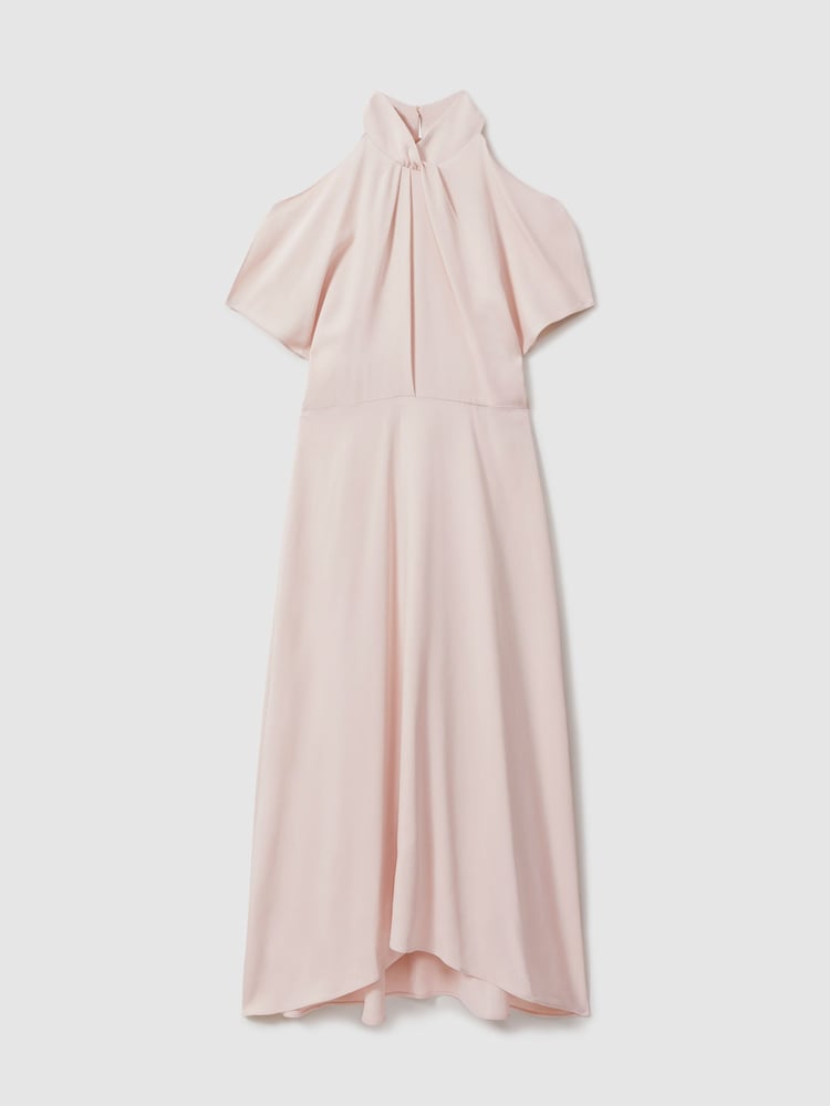 Reiss Nude Andressa Twist Neck Cut Out Midi Dress - Image 2 of 6