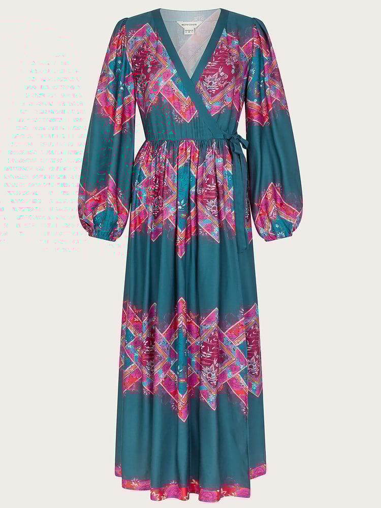 Monsoon Blue Tiffany Wrap Dress - Image 5 of 5