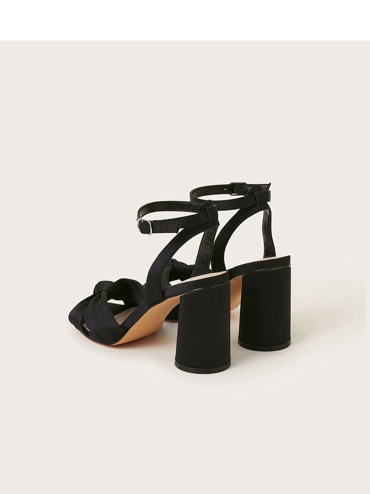 Monsoon Black Knot Front Block Heel Sandals - Image 2 of 3