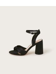 Monsoon Black Knot Front Block Heel Sandals - Image 3 of 3