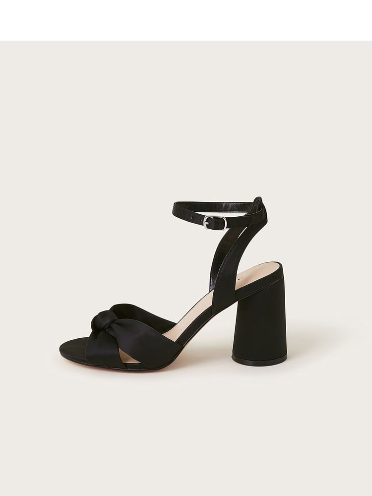 Monsoon Black Knot Front Block Heel Sandals - Image 3 of 3