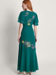 Monsoon Green Wanda Floral Embellished Dress - Image 2 of 4