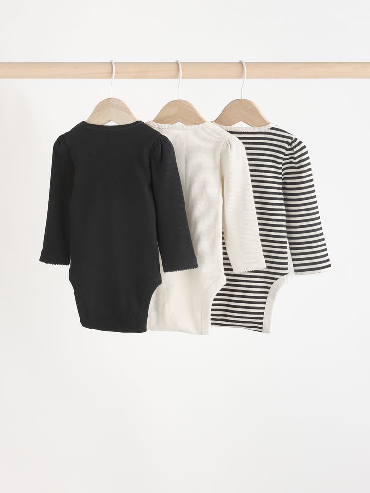 Black/White Baby Bodysuits 3 Pack - Image 2 of 11