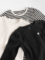 Black/White Baby Bodysuits 3 Pack - Image 8 of 11