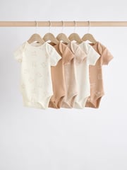 Neutral Baby Short Sleeves Bear Bodysuits 5 Pack - Image 1 of 12