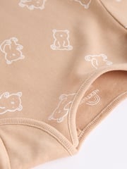 Neutral Baby Short Sleeves Bear Bodysuits 5 Pack - Image 10 of 12