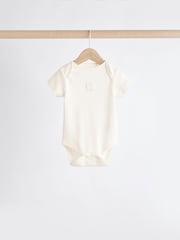 Neutral Baby Short Sleeves Bear Bodysuits 5 Pack - Image 4 of 12