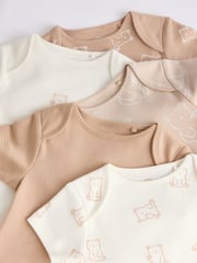 Neutral Baby Short Sleeves Bear Bodysuits 5 Pack - Image 9 of 12