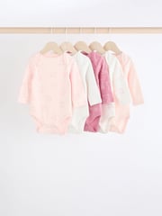 Pink Baby 100% Cotton Bodysuits 5 Pack - Image 1 of 12