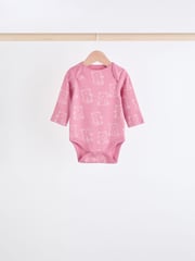 Pink Baby 100% Cotton Bodysuits 5 Pack - Image 5 of 12