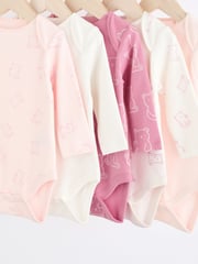 Pink Baby 100% Cotton Bodysuits 5 Pack - Image 9 of 12