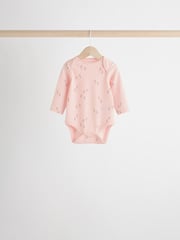 Multi 5 Pack Baby Long Sleeve 100% Cotton Pastel Bodysuits 7 Pack - Image 4 of 13