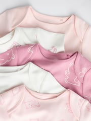 Pink Baby 100% Cotton Bodysuits 5 Pack - Image 10 of 12
