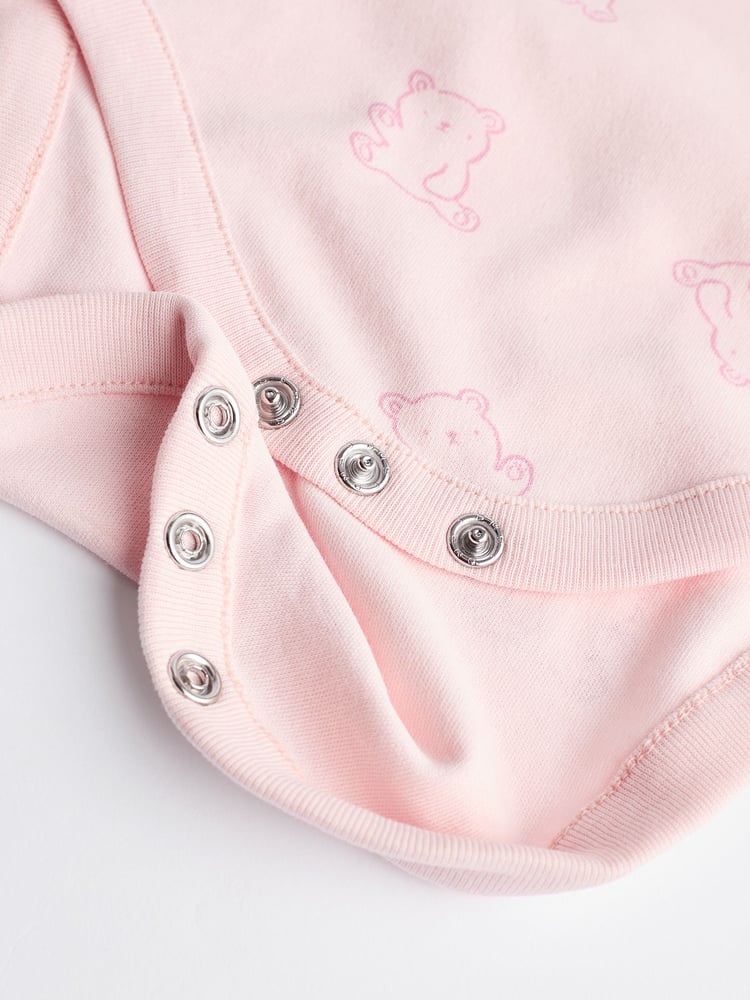 Pink Baby 100% Cotton Bodysuits 5 Pack - Image 12 of 12