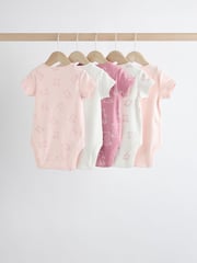 Pink Baby 100% Cotton Bodysuits 5 Pack - Image 2 of 12