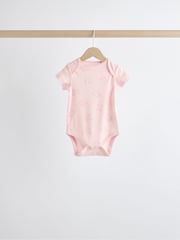 Pink Baby 100% Cotton Bodysuits 5 Pack - Image 3 of 12