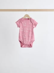 Pink Baby 100% Cotton Bodysuits 5 Pack - Image 5 of 12