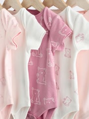 Pink Baby 100% Cotton Bodysuits 5 Pack - Image 9 of 12
