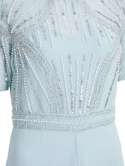 Quiz Blue Embellished Jumpsuit With Short Sleeve - Image 5 of 5