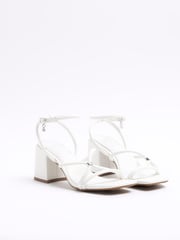 River Island White Clipped Tubular Heeled Sandals - Image 3 of 5