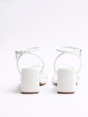 River Island White Clipped Tubular Heeled Sandals - Image 4 of 5