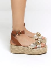 River Island Gold Espadrille Sandals - Image 1 of 5