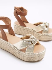 River Island Gold Espadrille Sandals - Image 4 of 5