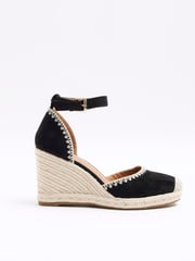 River Island Black Leopard Espadrille Wedge Sandals - Image 2 of 5