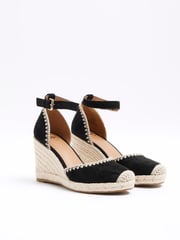 River Island Black Leopard Espadrille Wedge Sandals - Image 3 of 5