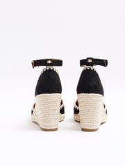River Island Black Leopard Espadrille Wedge Sandals - Image 4 of 5
