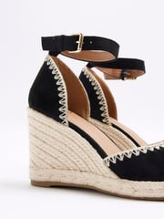 River Island Black Leopard Espadrille Wedge Sandals - Image 5 of 5