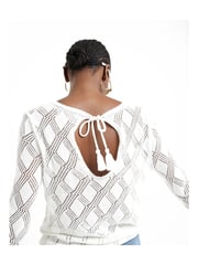 River Island White Crochet Tie Back Top - Image 2 of 5