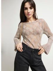 River Island Bronze Crochet Tie Back Top - Image 2 of 4