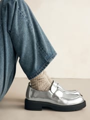 Silver Forever Comfort® Chunky Retro Loafers - Image 1 of 7