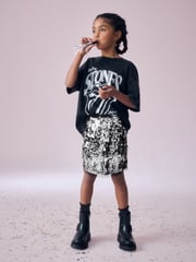 Black/Silver Sequin Skirt (3-16yrs) - Image 2 of 8
