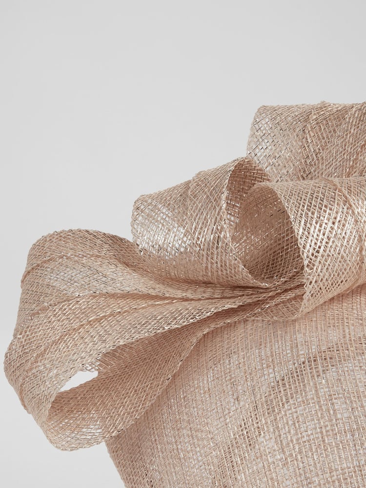 LK Bennett Natural Elowen Mesh Bow Detail Fascinator Hat - Image 3 of 3