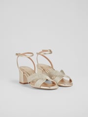 LK Bennett Natural Stella Woven Leather Sandals - Image 1 of 3