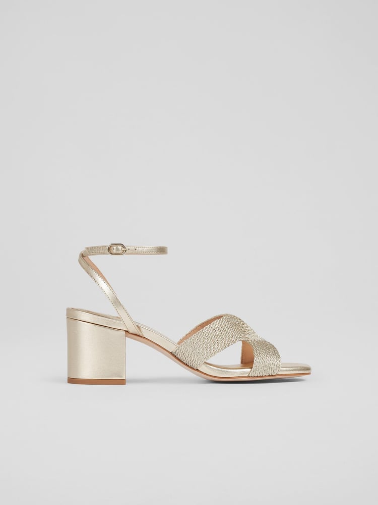 LK Bennett Natural Stella Woven Leather Sandals - Image 2 of 3