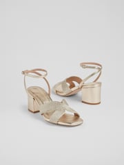 LK Bennett Natural Stella Woven Leather Sandals - Image 3 of 3