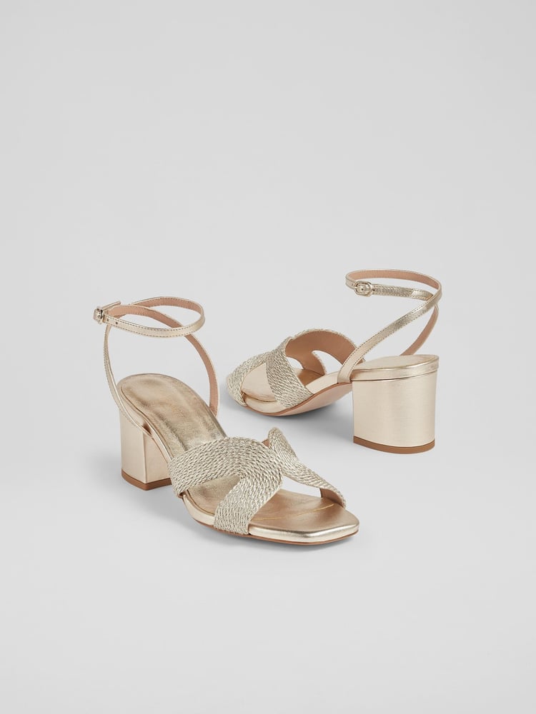 LK Bennett Natural Stella Woven Leather Sandals - Image 3 of 3