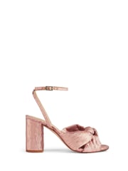 LK Bennett Pink Eliana Crinkle Satin Sandals - Image 1 of 4