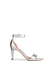 LK Bennett Silver Leather Single Strap Sandals - Image 1 of 4