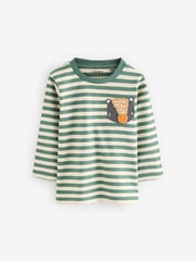 Green/Blue Long Sleeve Animal Print Character T-Shirts 3 Pack (3mths-7yrs) - Image 5 of 6