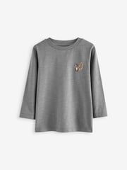 Grey/Brown Woodland Animal Long Sleeve Character T-Shirts 4 Pack (3mths-7yrs) - Image 4 of 7
