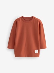 Rust Brown Plain Long Sleeve T-Shirts 5 Pack (3mths-7yrs) - Image 4 of 8